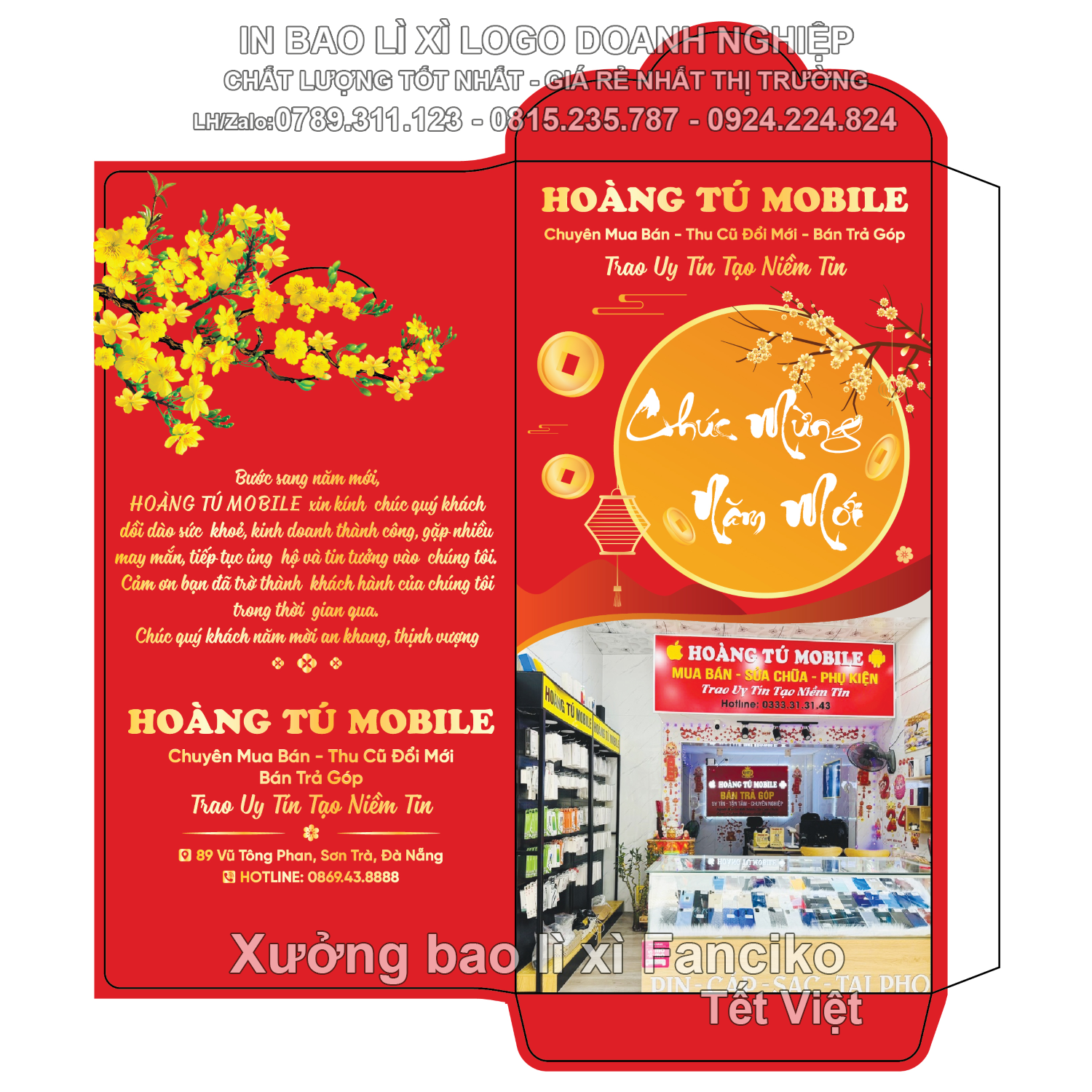 Bao lì xì thiết kế cho điện thoại, công nghệ - Fanciko