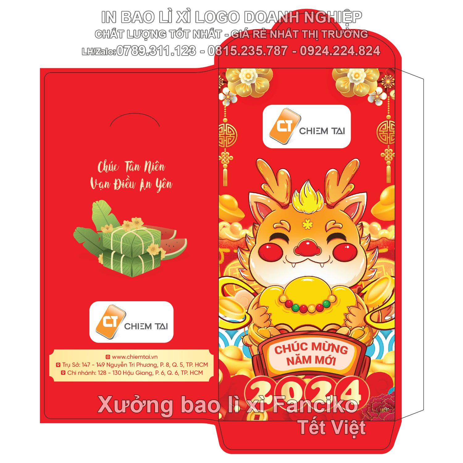 Bao lì xì thiết kế cho điện thoại, công nghệ - Fanciko