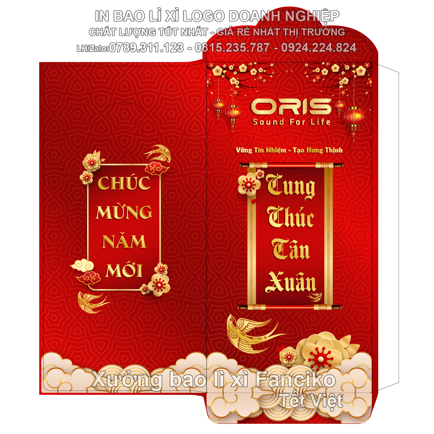 Bao lì xì thiết kế cho điện thoại, công nghệ - Fanciko